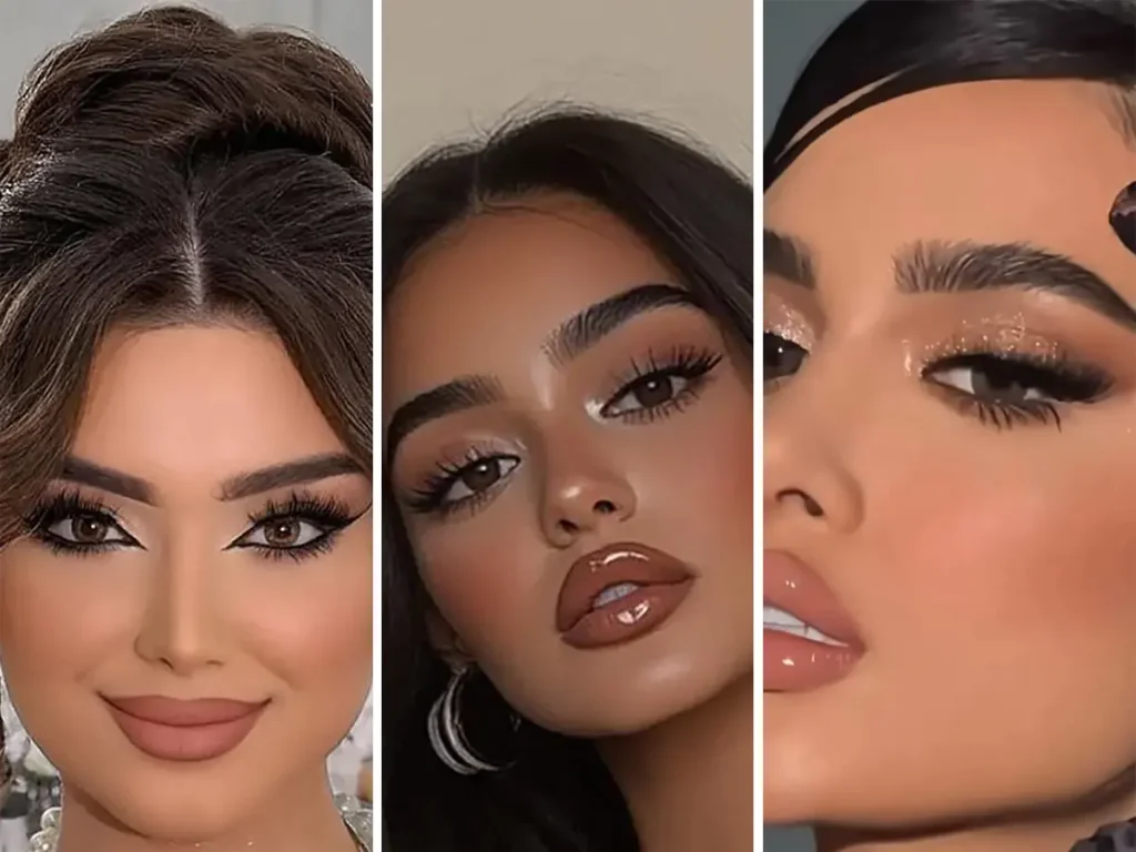 آرایش ملایم مجلسی با تمرکز بر لب های نود براق