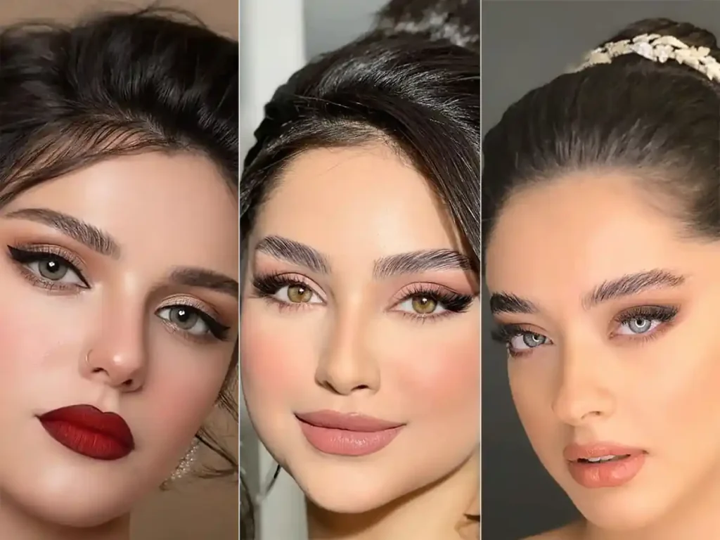 آرایش صورت ملایم مجلسی دخترانه با تمرکز بر گونه ها